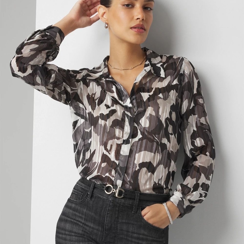 White House Black Market Abstract Blouse